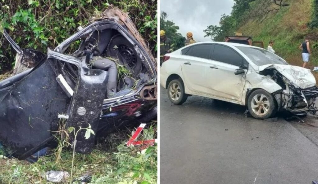 Dentista morre após acidente entre carros na BR-265, em Boa Esperança - Foto: Divulgação/PMRv