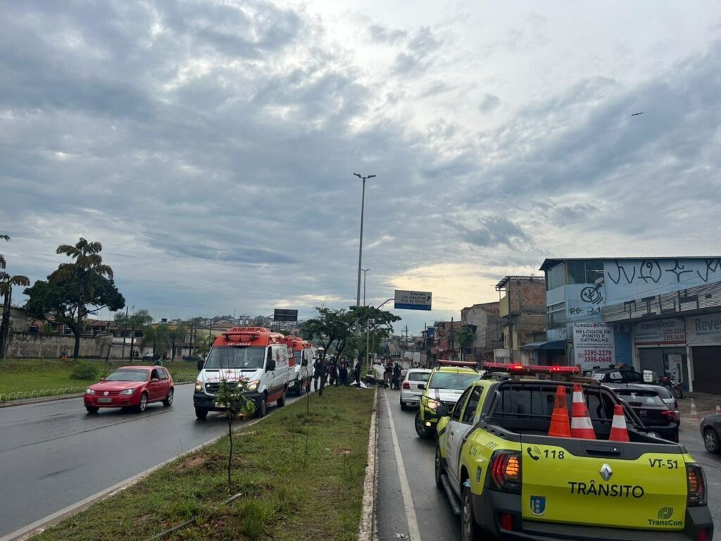 Motociclista morre em acidente na Via Expressa de Contagem - Foto: Divulgação/Transcon