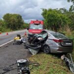 Mulher e irmãs ficam em estado grave após acidente na BR-040, em João Pinheiro - Foto: Divulgação/CBMMG