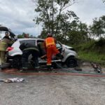 Acidente com carro deixa um morto e quatro feridos na MG-030, na Grande BH - Foto: Divulgação/CBMMG
