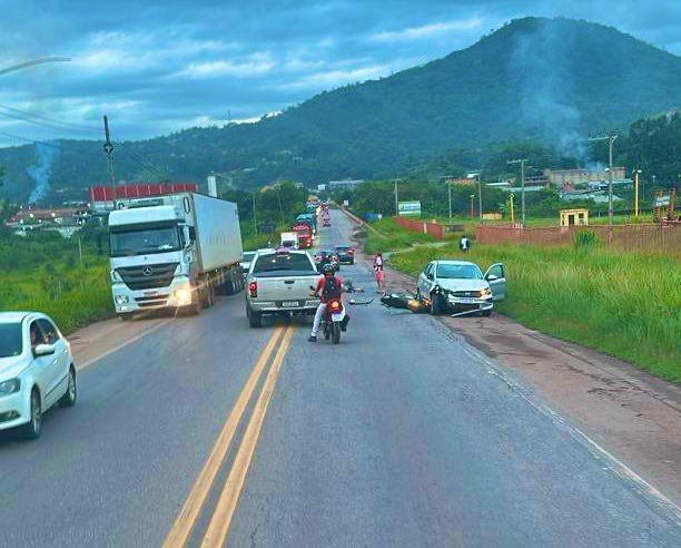 Motociclista fica ferido em acidente na BR-381, na Sabará - Foto: Reprodução/Redes Sociais