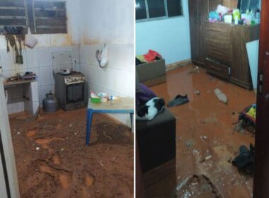 Cinco casas são invadidas pela lama após chuva forte em Ubá - Foto: Divulgação/Corpo de Bombeiros