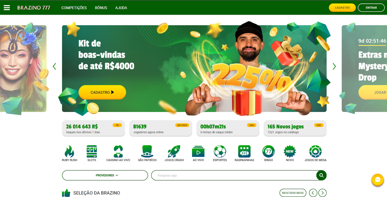 Confira as amplas ofertas de bônus e promoções do Brazino777 - Foto: Divulgação