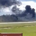 Avião de pequeno cai e deixa duas carbonizadas no Aeroporto da Pampulha, em BH - Foto: Reprodução