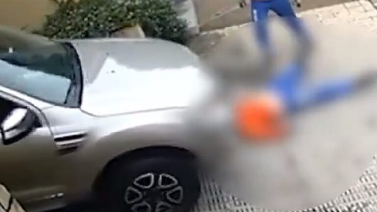 Gari deita em frente a garagem e é atropelado por caminhonete em Uberlândia - Foto: Reprodução