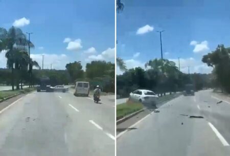 Caminhão persegue carro e causa acidente na BR-381, em Ipatinga; VÍDEO - Foto: Reprodução/Redes Sociais
