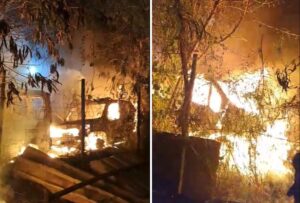 Incêndio destrói veículos em pátio da prefeitura de Vespasiano - Foto: Reprodução/Redes Sociais