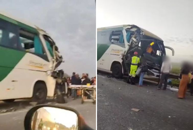 Acidente entre ônibus e carreta deixa vítimas na Rodovia Fernão Dias, em Careaçu - Foto: Reprodução/Redes Sociais