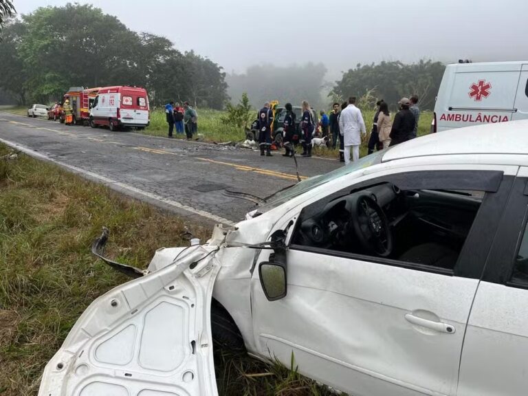 Duas pessoas morrem em acidente na BR-267, na Zona da Mata mineira - Foto: Divulgação/Corpo de Bombeiros