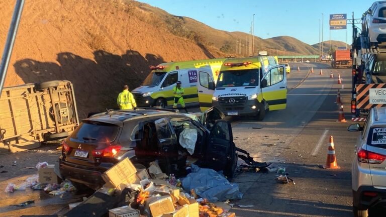 Acidente grave causa congestionamento de 9 km na BR-040 - Foto: Divulgação/Corpo de Bombeiros