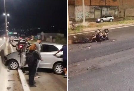 Acidente com carro deixa vítima no Anel Rodoviário, em BH; motorista fugiu do local - Foto: Reprodução/Redes Sociais