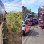 Ônibus da dupla César Menotti e Fabiano sofre acidente na BR-262, em MG - Foto: Reprodução/Redes Sociais