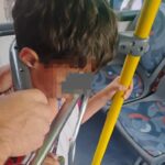Criança fica com cabeça presa em roleta de ônibus em Cataguases (MG) - Foto: Divulgação/CBMMG