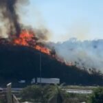 Incêndio em vegetação às margens do Anel Rodoviário, em BH, assusta motoristas - Foto: Reprodução/Redes Sociais