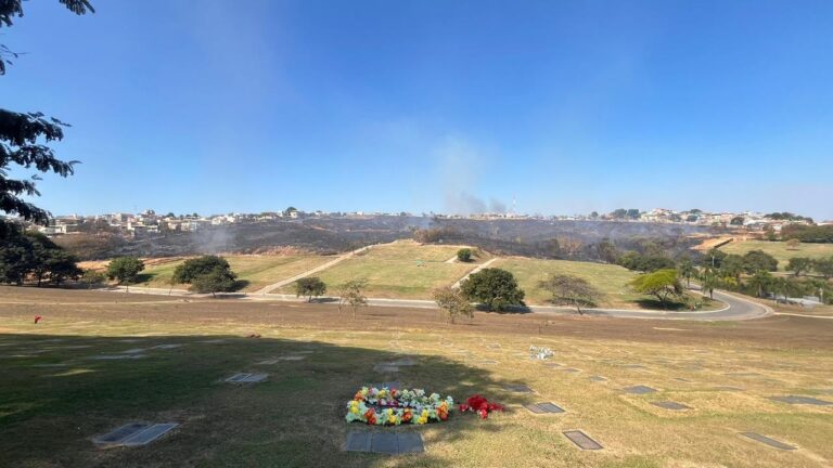 Incêndio atinge cemitério e destrói 18 hectares de vegetação em BH - Foto: Divulgação/CBMMG