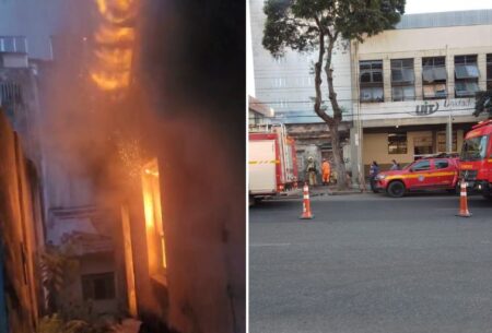 Imóvel abandonado pega fogo no bairro Carlos Prates, em BH - Foto: Divulgação/CBMMG