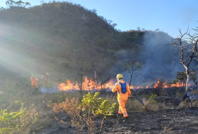 Incêndio na Serra do Cipó segue pelo terceiro dia seguido - Foto: Divulgação/CBMMG