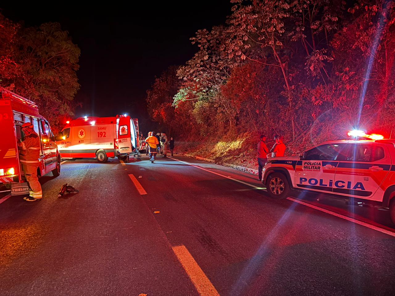 Jovem morre em acidente frontal na MG-167, em Três Pontas - Foto: Divulgação/CBMMG