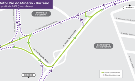 Alterações na circulação de veículos na Via do Minério, em BH, a partir desta terça-feira (24) - Foto: Divulgação/BHTrans