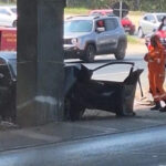 Motorista morre após carro bater em pilastra no Anel Rodoviário, em BH - Foto: Reprodução/Redes Sociais