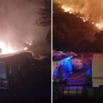 Fumaça de queimada interdita trecho da BR-381, em Timóteo - Foto: Reprodução/Redes Sociais