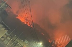 Incêndio de grandes proporções atinge mata no Granja Werneck, em BH - Foto: Reprodução/Redes Sociais