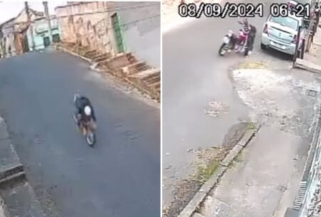 Motociclista morre em acidente durante fuga da polícia em BH - Foto: Reprodução/Câmera de segurança