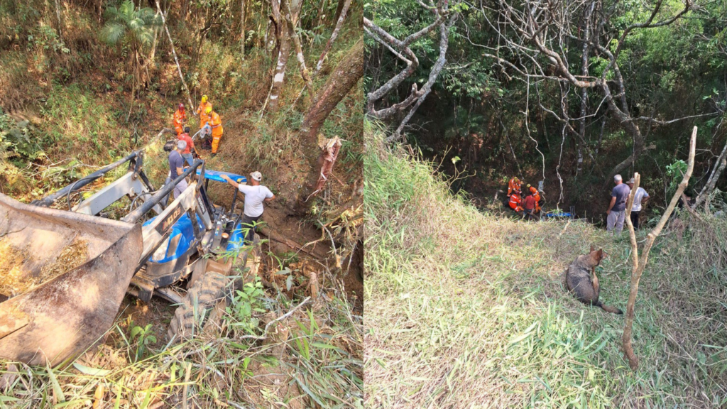 Homem fica ferido após acidente com trator em São João Del Rei - Foto: Divulgação/CBMMG