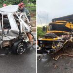 Duas pessoas morrem após acidente entre cinco veículos na BR-251, em Unaí - Foto: Divulgação/CBMMG