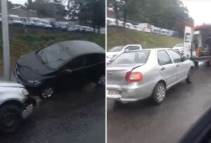 Acidente entre carros deixa ferido no Anel Rodoviário, em BH - Foto: Reprodução/Redes Sociais