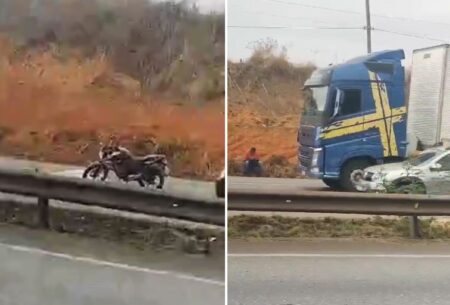 Passageira de moto por aplicativo morre em acidente na BR-040, em Ribeirão das Neves - Foto: Reprodução/Redes Sociais