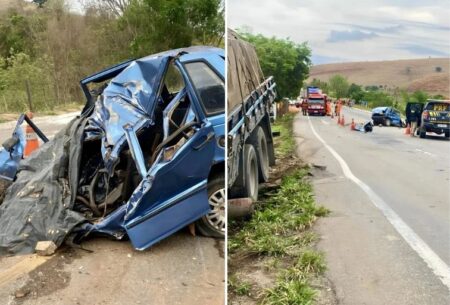 Duas pessoas morrem após grave acidente na BR-116, em Governador Valadares - Foto: Divulgação/CBMMG