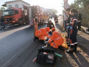 Acidente entre carro e moto deixa motociclista ferido em Formiga - Foto: Divulgação/CBMMG