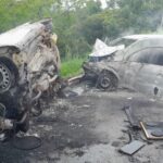 Duas pessoas morrem carbonizadas após acidente na BR-494, em Itapecerica - Foto: Divulgação/Corpo de Bombeiros