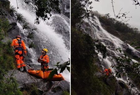 Turista morre em cachoeira do Parque Estadual da Serra do Papagaio - Foto: Divulgação/Corpo de Bombeiros