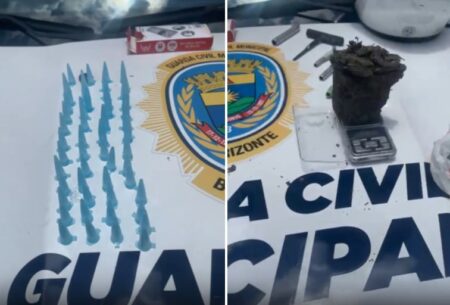 Dupla é presa em flagrante com cocaína e maconha na Praça Sete, em BH - Foto: Divulgação/Guarda Municipal de BH