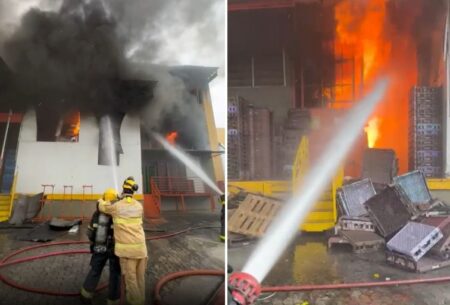 Fábrica de pães atingida por incêndio é interditada por risco estrutural de colapso - Foto: Divulgação/Corpo de Bombeiros