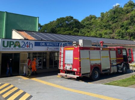 Curto-circuito provoca incêndio em UPA de Coronel Fabriciano - Foto: Divulgação/CBMMG