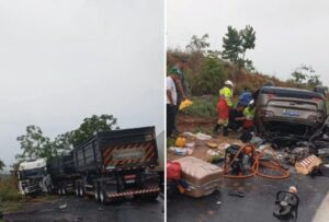 Acidente frontal entre carro e caminhão deixa morto e feridos em rodovia de MG - Foto: Reprodução/Redes Sociais