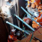 Após mais de 3 horas, trabalhador soterrado em obra do Hospital da Baleia é resgatado - Foto: Divulgação/Corpo de Bombeiros