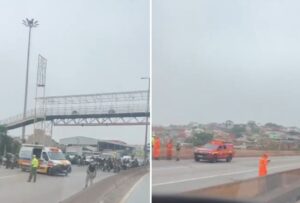 Bombeiros interditam e vistoriam viaduto São Francisco no Anel Rodoviário, em BH - Foto: Reprodução/Redes Sociais