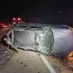 Três morrem após capotamento de carro em rodovia de MG - Foto: Divulgação/PMRv