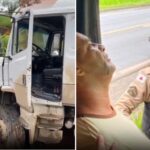 Homem sofre mal súbito, engasga com própria dentadura e bate caminhão na BR-381, no Vale do Aço - Foto: Divulgação/PMRv