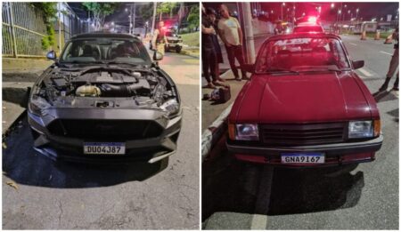 Dois homens são presos por racha na Avenida Cristiano Machado, em BH - Foto: Divulgação/ PMMG