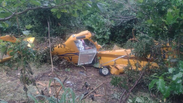 Piloto morre em queda de aeronave agrícola na zona rural de Uberaba - Foto: Divulgação