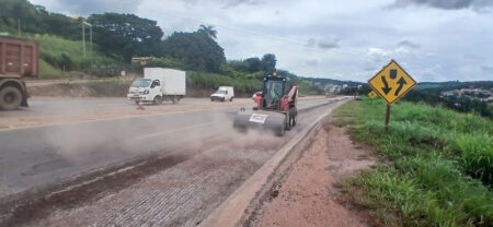 Obras no km 610 da BR-040 - Foto: Divulgação/EPR Via Mineira