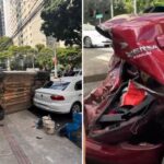 Acidente entre carros deixa homem ferido no bairro Funcionários, em BH - Foto: Divulgação/CBMMG