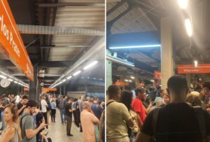 Usuários do metrô de BH enfrentam superlotação na noite desta terça-feira (18) - Foto: Reprodução/Redes Sociais