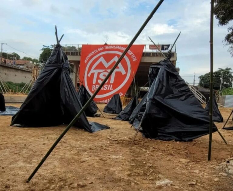 MTST ocupa obras da linha 2 do metrô de BH - Foto: Reprodução/ Redes Sociais