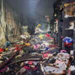 Incêndio criminoso destroí loja de roupas no bairro Glória, em BH - Foto: Divulgação/CBMMG